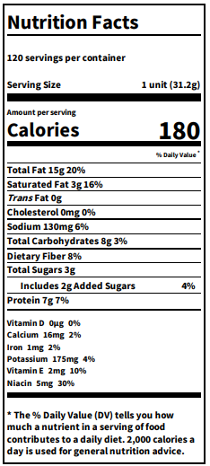 Nutrition Facts; Ingredients: Roasted Peanuts, Sugar, Molasses, Fully Hydrogenated Vegetable Oils, Mono And Diglycerides, Salt.