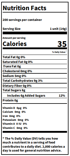 Nutrition Facts; Ingredients: Concord Grape Juice, High Fructose Corn Syrup, Corn Syrup, Fruit Pectin, Citric Acid, Sodium Citrate.